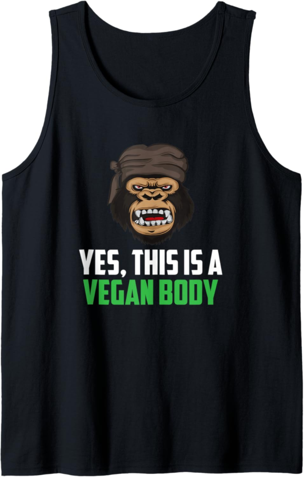 Yes This Is A Vegan Body Gorilla Herbivore Tank Top - Image 2